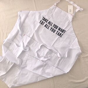 NEW White Apron with Black Text